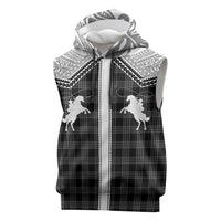 Aloha Hawaii Cowboys Paniolo Sleeveless Hoodie Black Palaka - Polynesian Pride