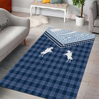 Aloha Hawaii Cowboys Paniolo Area Rug Navy Blue Palaka - Polynesian Pride