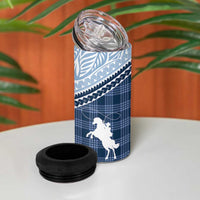 Aloha Hawaii Cowboys Paniolo 4 in 1 Can Cooler Tumbler Navy Blue Palaka - Polynesian Pride