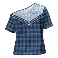 Aloha Hawaii Cowboys Paniolo Cross Shoulder Shirt Navy Blue Palaka - Polynesian Pride