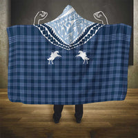 Aloha Hawaii Cowboys Paniolo Hooded Blanket Navy Blue Palaka - Polynesian Pride