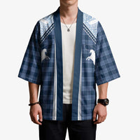 Aloha Hawaii Cowboys Paniolo Kimono Navy Blue Palaka - Polynesian Pride