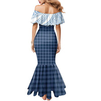 Aloha Hawaii Cowboys Paniolo Mermaid Dress Navy Blue Palaka - Polynesian Pride