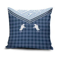 Aloha Hawaii Cowboys Paniolo Pillow Cover Navy Blue Palaka - Polynesian Pride