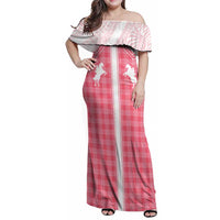Aloha Hawaii Cowboys Paniolo Family Matching Off Shoulder Maxi Dress and Hawaiian Shirt Rose Palaka - Polynesian Pride
