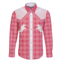 Aloha Hawaii Cowboys Paniolo Family Matching Off Shoulder Short Dress and Hawaiian Shirt Rose Palaka - Polynesian Pride