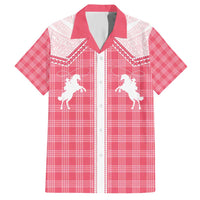 Aloha Hawaii Cowboys Paniolo Family Matching Short Sleeve Bodycon Dress and Hawaiian Shirt Rose Palaka - Polynesian Pride