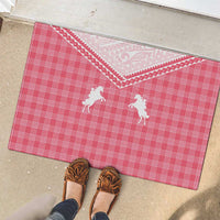 Aloha Hawaii Cowboys Paniolo Rubber Doormat Rose Palaka - Polynesian Pride
