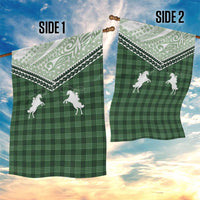 Aloha Hawaii Cowboys Paniolo Garden Flag Forest Green Palaka - Polynesian Pride
