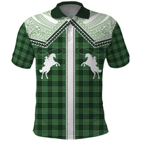 Aloha Hawaii Cowboys Paniolo Polo Shirt Forest Green Palaka - Polynesian Pride