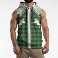 Aloha Hawaii Cowboys Paniolo Sleeveless Hoodie Forest Green Palaka - Polynesian Pride