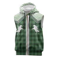 Aloha Hawaii Cowboys Paniolo Sleeveless Zip Hoodie Forest Green Palaka LT7