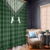 Aloha Hawaii Cowboys Paniolo Window Curtain Forest Green Palaka - Polynesian Pride