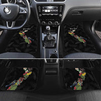 Kia Ora New Zealand Floral Personalized Car Mats Black - Polynesian Pride
