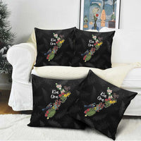 Kia Ora New Zealand Floral Pillow Cover Black - Polynesian Pride