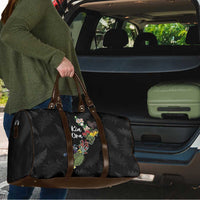 Kia Ora New Zealand Floral Travel Bag Black - Polynesian Pride