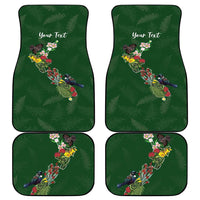 Kia Ora New Zealand Floral Personalized Car Mats Sage Green - Polynesian Pride