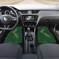 Kia Ora New Zealand Floral Personalized Car Mats Sage Green - Polynesian Pride
