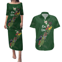 Kia Ora New Zealand Floral Personalized Couples Matching Puletasi and Hawaiian Shirt Sage Green LT7 Sage Green - Polynesian Pride
