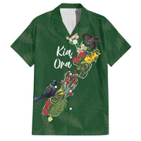 Kia Ora New Zealand Floral Personalized Family Matching Mermaid Dress and Hawaiian Shirt Sage Green LT7 Dad's Shirt - Short Sleeve Sage Green - Polynesian Pride