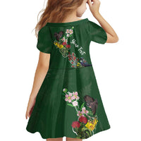 Kia Ora New Zealand Floral Personalized Family Matching Off Shoulder Maxi Dress and Hawaiian Shirt Sage Green LT7 - Polynesian Pride