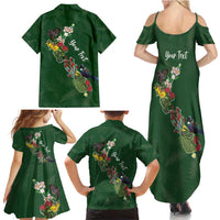 Kia Ora New Zealand Floral Personalized Family Matching Summer Maxi Dress and Hawaiian Shirt Sage Green - Polynesian Pride