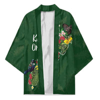 Kia Ora New Zealand Floral Personalized Kimono Sage Green - Polynesian Pride