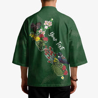 Kia Ora New Zealand Floral Personalized Kimono Sage Green - Polynesian Pride