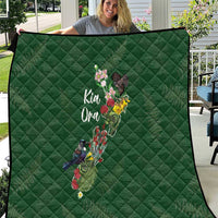 Kia Ora New Zealand Floral Quilt Sage Green - Polynesian Pride