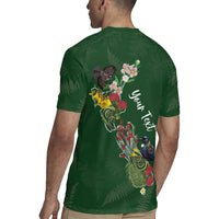 Kia Ora New Zealand Floral Personalized Rugby Jersey Sage Green - Polynesian Pride