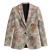 Beige Palaka Hula Girls Seamless Hawaii Aloha Blazer LT7 Unisex Beige - Polynesian Pride