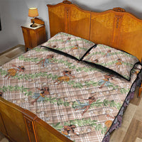 Beige Palaka Hula Girls Seamless Hawaii Aloha Quilt Bed Set - Polynesian Pride
