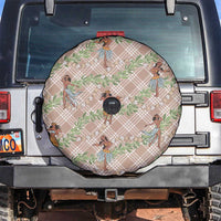 Beige Palaka Hula Girls Seamless Hawaii Aloha Spare Tire Cover - Polynesian Pride