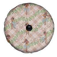 Beige Palaka Hula Girls Seamless Hawaii Aloha Spare Tire Cover - Polynesian Pride