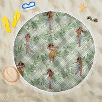 Mint Palaka Hula Girls Seamless Hawaii Aloha Beach Blanket - Polynesian Pride