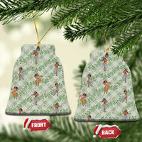 Mint Palaka Hula Girls Seamless Hawaii Aloha Ceramic Ornament - Polynesian Pride