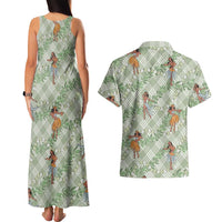 Mint Palaka Hula Girls Seamless Hawaii Aloha Couples Matching Tank Maxi Dress and Hawaiian Shirt LT7 - Polynesian Pride