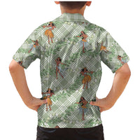 Mint Palaka Hula Girls Seamless Hawaii Aloha Family Matching Mermaid Dress and Hawaiian Shirt LT7 - Polynesian Pride