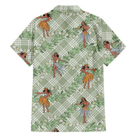 Mint Palaka Hula Girls Seamless Hawaii Aloha Family Matching Summer Maxi Dress and Hawaiian Shirt LT7 - Polynesian Pride