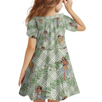 Mint Palaka Hula Girls Seamless Hawaii Aloha Family Matching Tank Maxi Dress and Hawaiian Shirt LT7 - Polynesian Pride