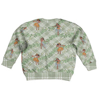 Mint Palaka Hula Girls Seamless Hawaii Aloha Kid Ugly Christmas Sweater - Polynesian Pride