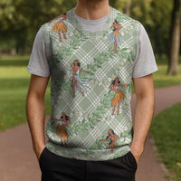 Mint Palaka Hula Girls Seamless Hawaii Aloha Christmas Knitted V-Neck Vest - Polynesian Pride