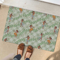Mint Palaka Hula Girls Seamless Hawaii Aloha Rubber Doormat LT7 - Polynesian Pride
