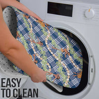 Navy Blue Palaka Hula Girls Seamless Hawaii Aloha Bathroom Set - Polynesian Pride