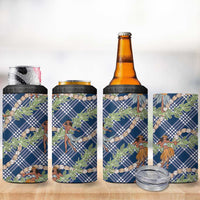 Navy Blue Palaka Hula Girls Seamless Hawaii Aloha 4 in 1 Can Cooler Tumbler LT7 - Polynesian Pride