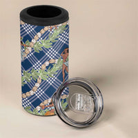 Navy Blue Palaka Hula Girls Seamless Hawaii Aloha 4 in 1 Can Cooler Tumbler LT7 - Polynesian Pride