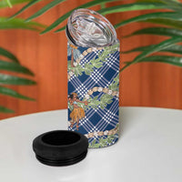 Navy Blue Palaka Hula Girls Seamless Hawaii Aloha 4 in 1 Can Cooler Tumbler LT7 - Polynesian Pride
