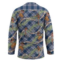 Navy Blue Palaka Hula Girls Seamless Hawaii Aloha Hockey Jersey - Polynesian Pride