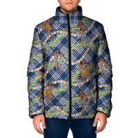 Navy Blue Palaka Hula Girls Seamless Hawaii Aloha Padded Jacket LT7 Men Navy Blue - Polynesian Pride