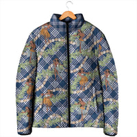 Navy Blue Palaka Hula Girls Seamless Hawaii Aloha Padded Jacket LT7 - Polynesian Pride